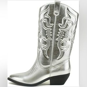 Metallic Silver Cowgirl Boot